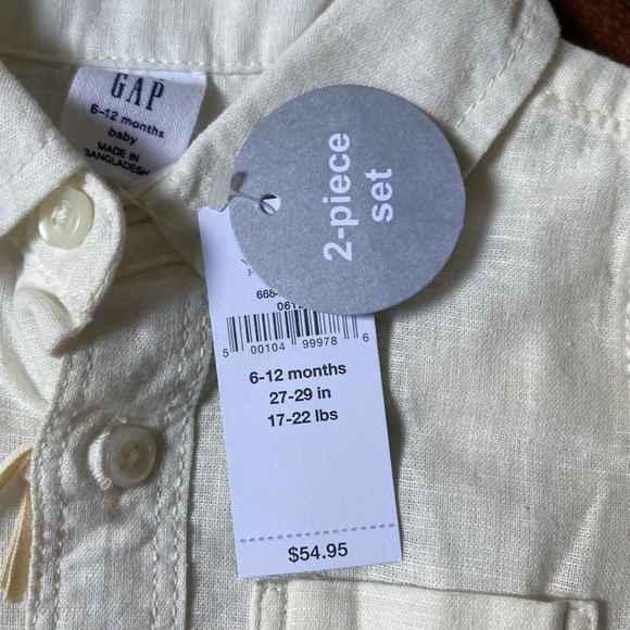 NWT GAP Baby Linen-Cotton Outfit Set 6-12 months - Picture 4 of 10